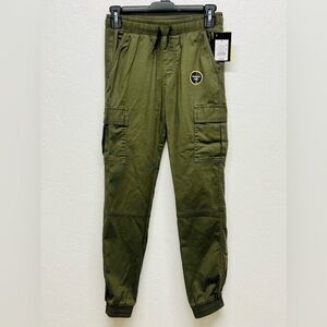 𝅺BOYS Pull On Cargo Pants-Olive Green